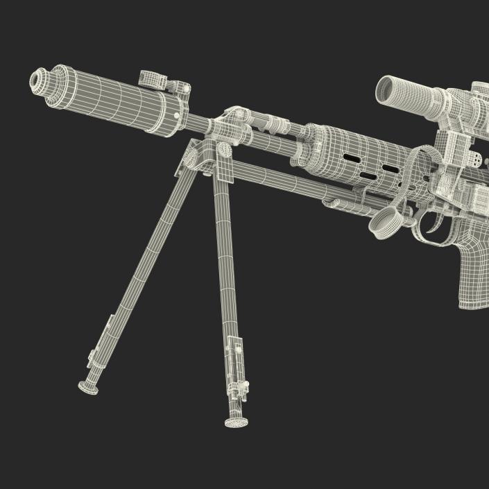 3D Bullpup Sniper Rifle Dragunov SVU model