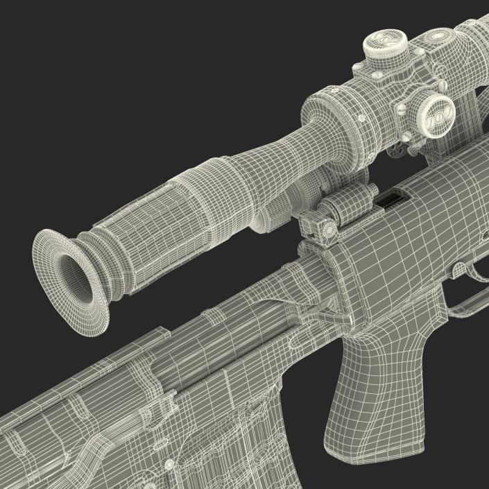 3D Bullpup Sniper Rifle Dragunov SVU model