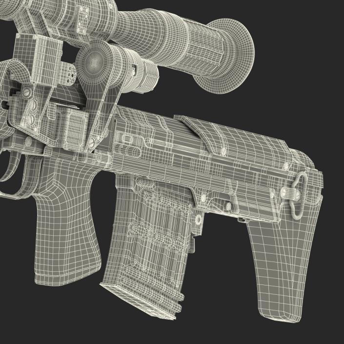 3D Bullpup Sniper Rifle Dragunov SVU model