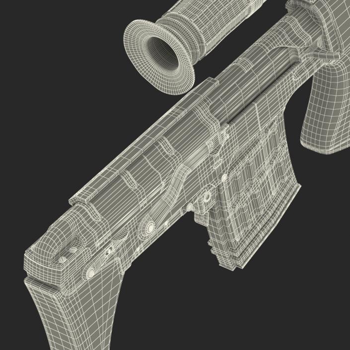 3D Bullpup Sniper Rifle Dragunov SVU model