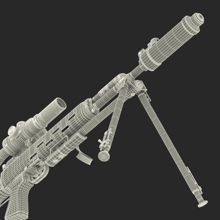 3D Bullpup Sniper Rifle Dragunov SVU model