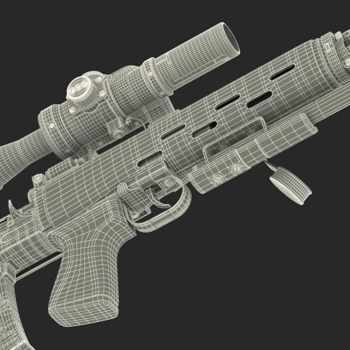 3D Bullpup Sniper Rifle Dragunov SVU model