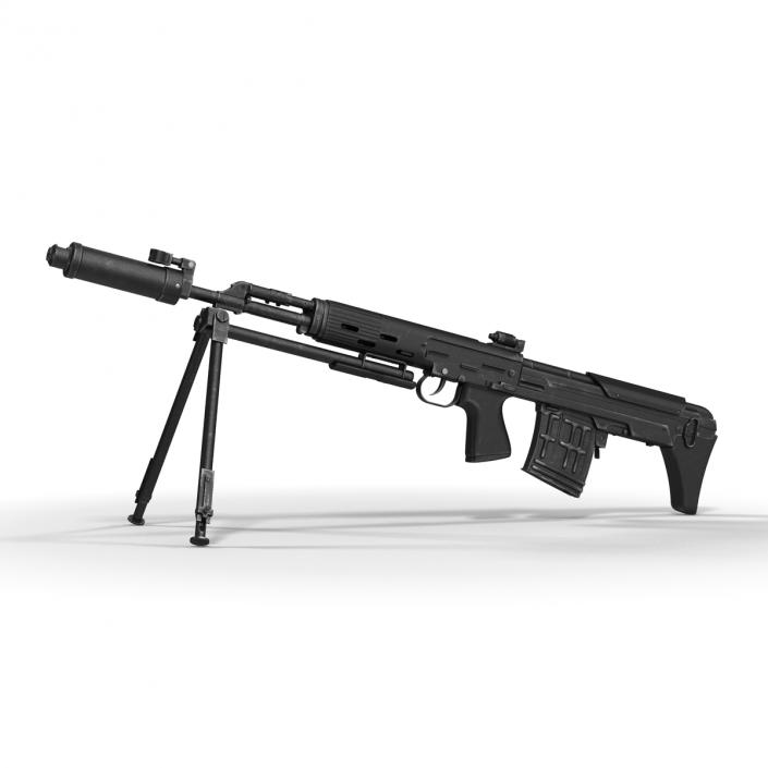 3D model Bullpup Sniper Rifle Dragunov SVU 2