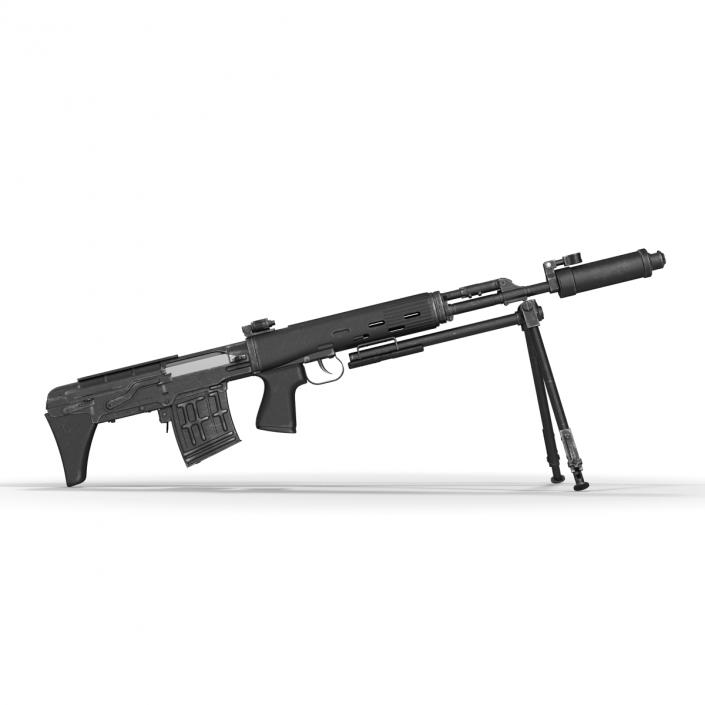 3D model Bullpup Sniper Rifle Dragunov SVU 2