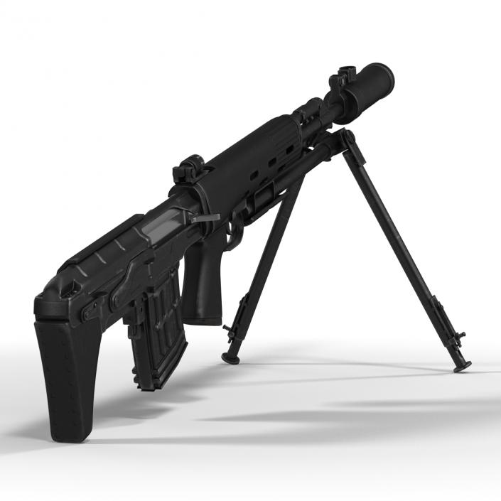 3D model Bullpup Sniper Rifle Dragunov SVU 2