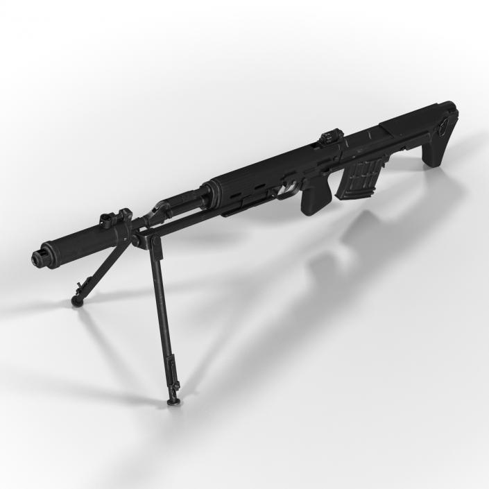 3D model Bullpup Sniper Rifle Dragunov SVU 2