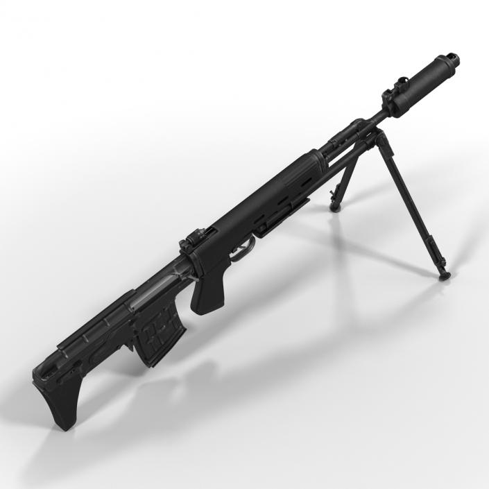 3D model Bullpup Sniper Rifle Dragunov SVU 2