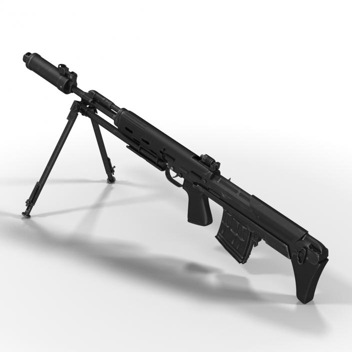 3D model Bullpup Sniper Rifle Dragunov SVU 2