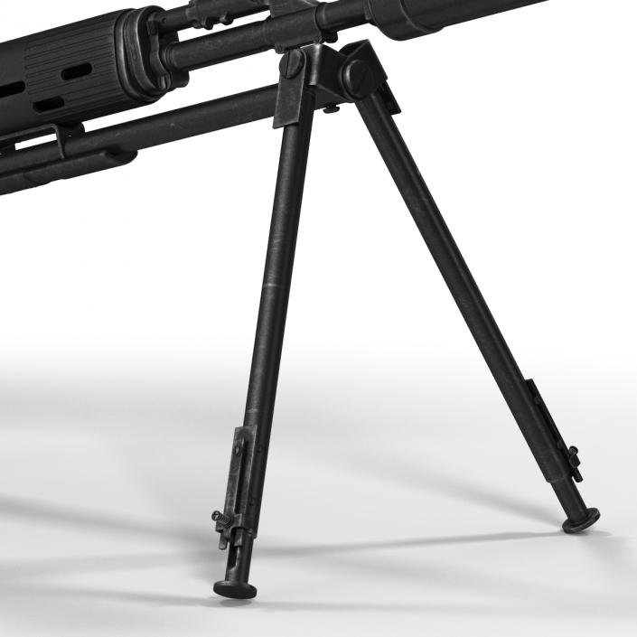 3D model Bullpup Sniper Rifle Dragunov SVU 2