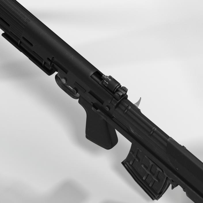 3D model Bullpup Sniper Rifle Dragunov SVU 2