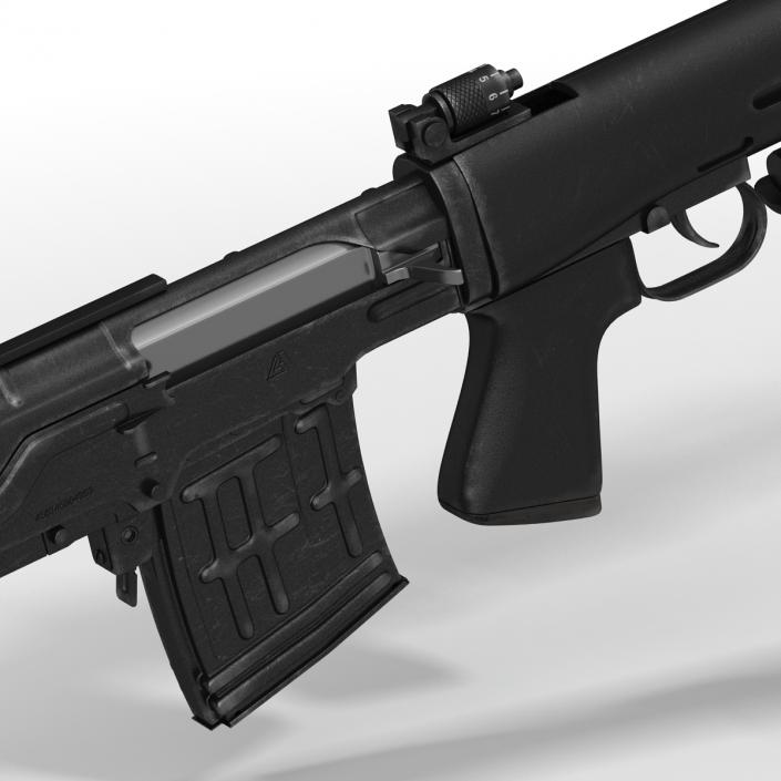 3D model Bullpup Sniper Rifle Dragunov SVU 2