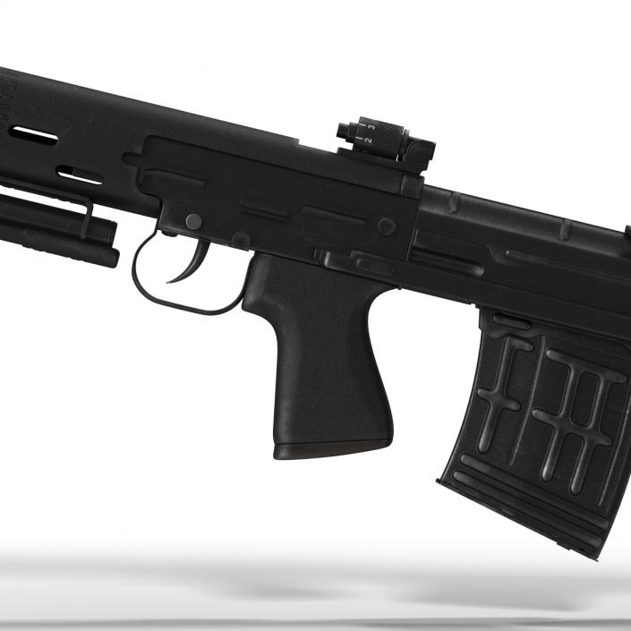 3D model Bullpup Sniper Rifle Dragunov SVU 2