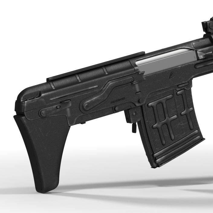 3D model Bullpup Sniper Rifle Dragunov SVU 2