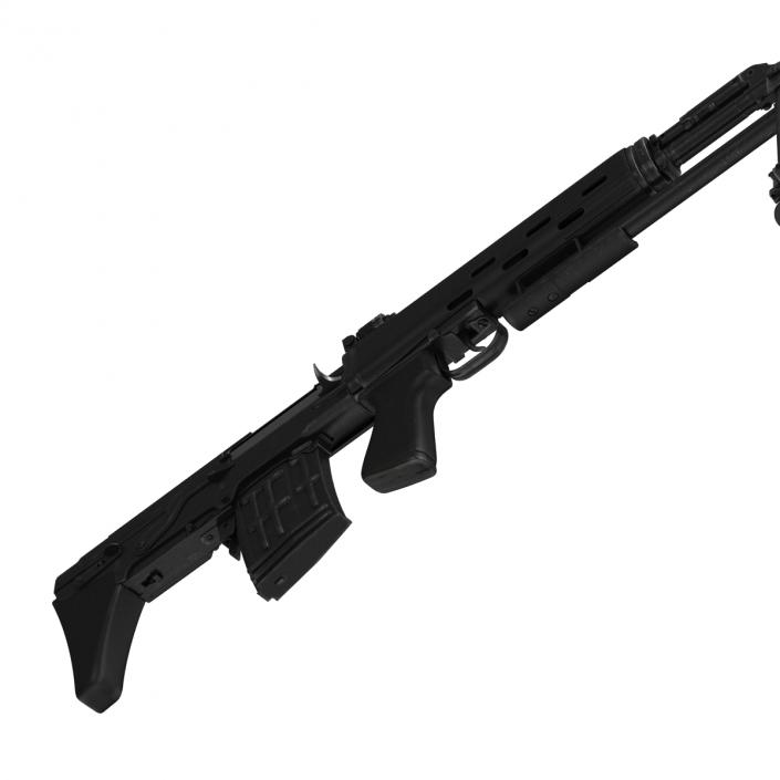 3D model Bullpup Sniper Rifle Dragunov SVU 2