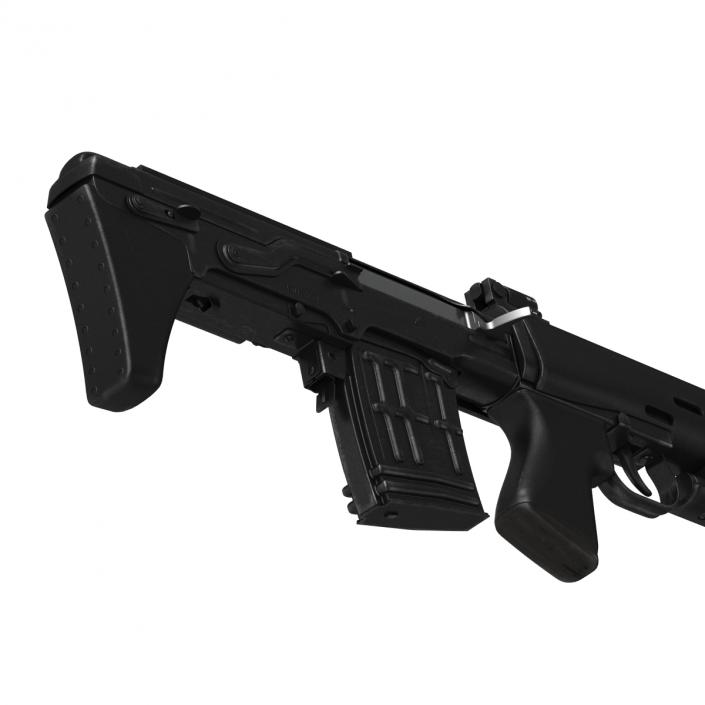 3D model Bullpup Sniper Rifle Dragunov SVU 2