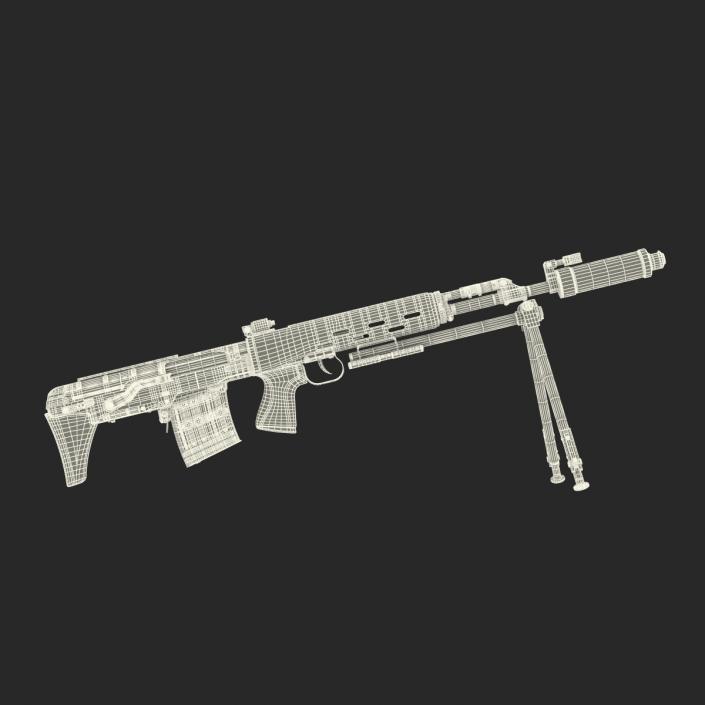 3D model Bullpup Sniper Rifle Dragunov SVU 2