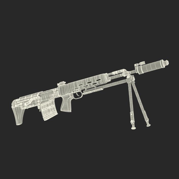 3D model Bullpup Sniper Rifle Dragunov SVU 2