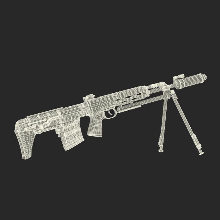 3D model Bullpup Sniper Rifle Dragunov SVU 2