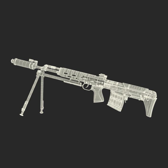 3D model Bullpup Sniper Rifle Dragunov SVU 2