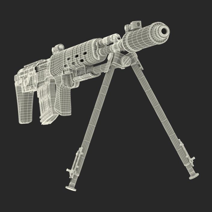 3D model Bullpup Sniper Rifle Dragunov SVU 2