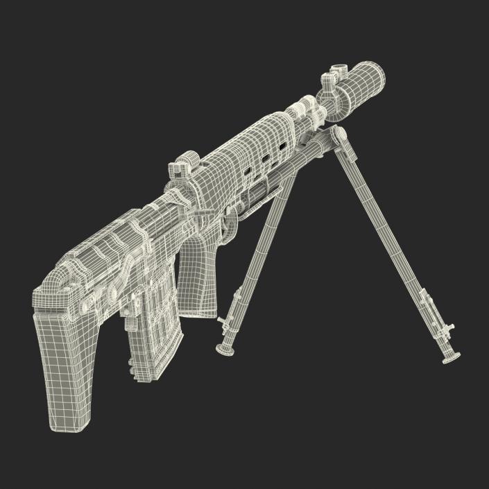 3D model Bullpup Sniper Rifle Dragunov SVU 2