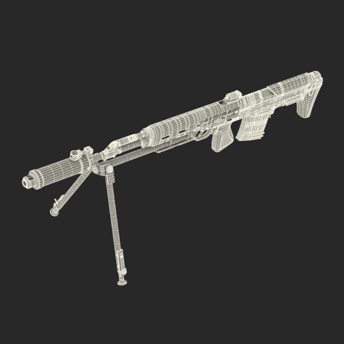 3D model Bullpup Sniper Rifle Dragunov SVU 2