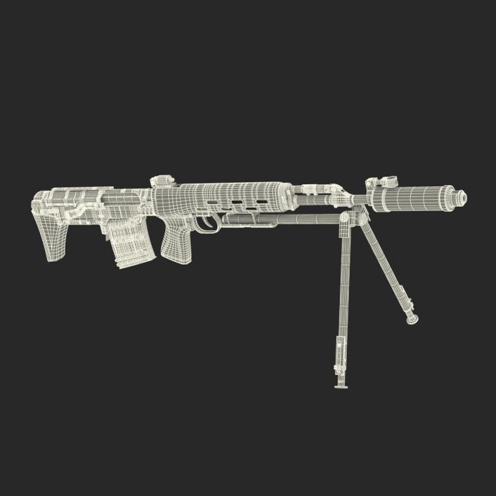 3D model Bullpup Sniper Rifle Dragunov SVU 2