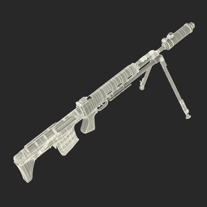 3D model Bullpup Sniper Rifle Dragunov SVU 2