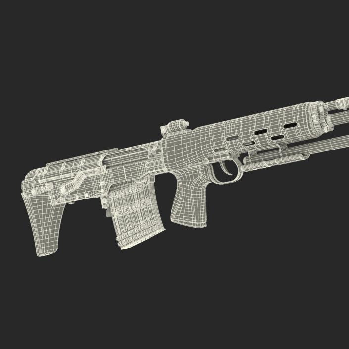 3D model Bullpup Sniper Rifle Dragunov SVU 2