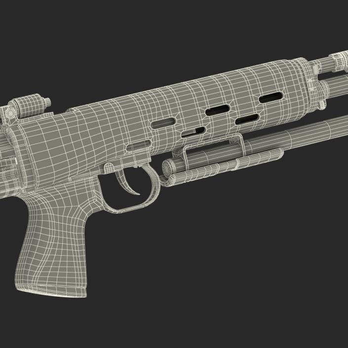 3D model Bullpup Sniper Rifle Dragunov SVU 2