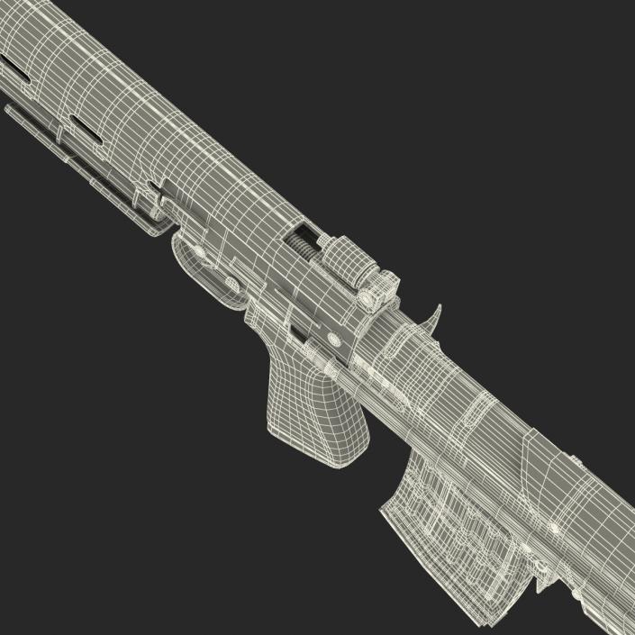 3D model Bullpup Sniper Rifle Dragunov SVU 2