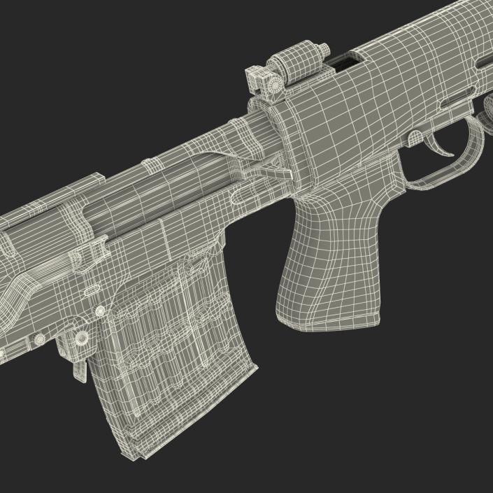 3D model Bullpup Sniper Rifle Dragunov SVU 2