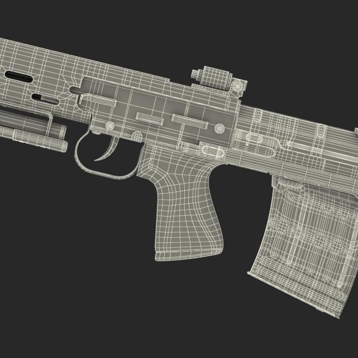 3D model Bullpup Sniper Rifle Dragunov SVU 2