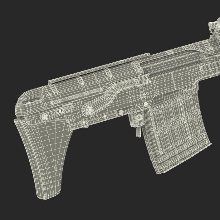 3D model Bullpup Sniper Rifle Dragunov SVU 2