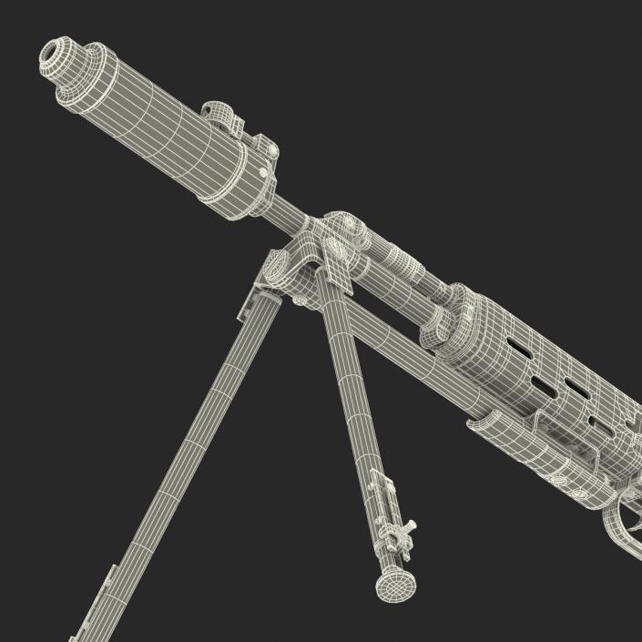 3D model Bullpup Sniper Rifle Dragunov SVU 2