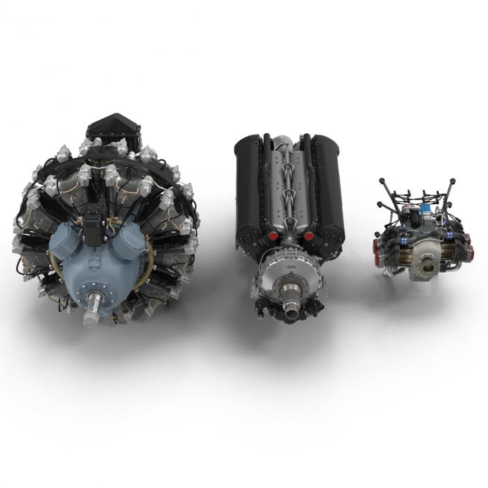 3D Piston Aircraft Engines Collection 2