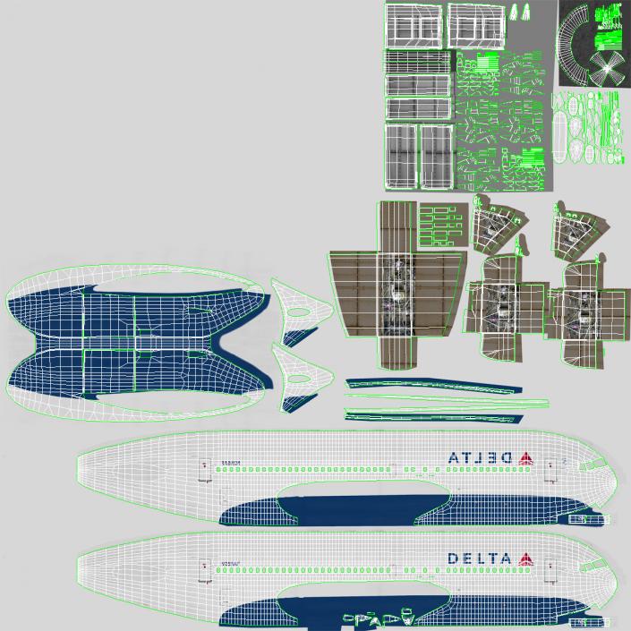 3D model Boeing 767-200 Delta Air Lines