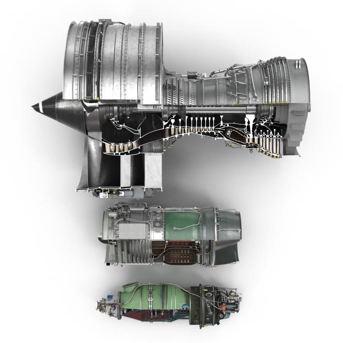 Sectioned Turbojet Engines 3D Models Collection 3D