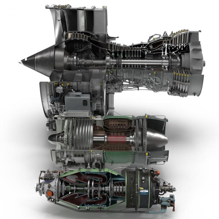 Sectioned Turbojet Engines 3D Models Collection 3D