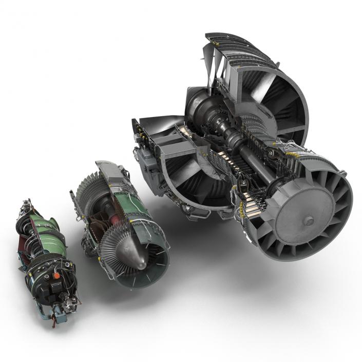 Sectioned Turbojet Engines 3D Models Collection 3D