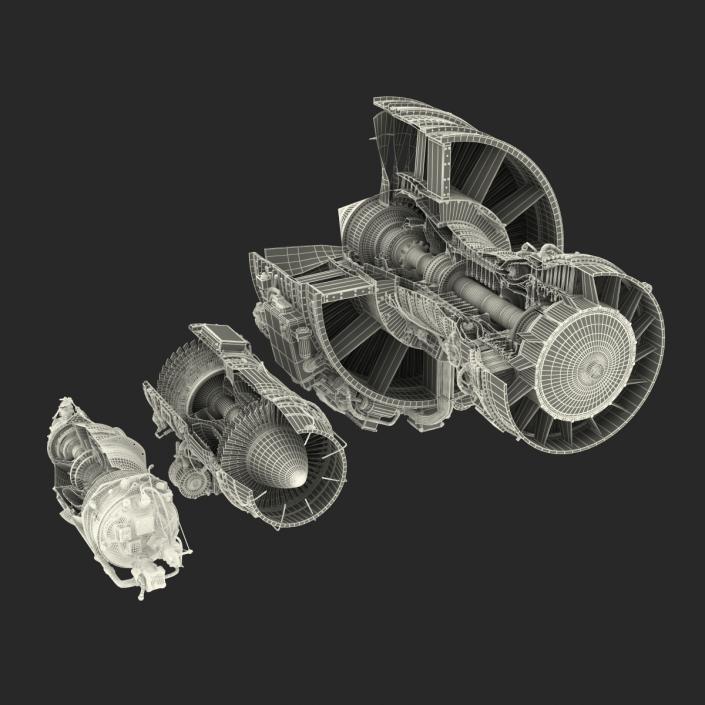 Sectioned Turbojet Engines 3D Models Collection 3D