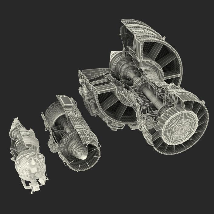 Sectioned Turbojet Engines 3D Models Collection 3D