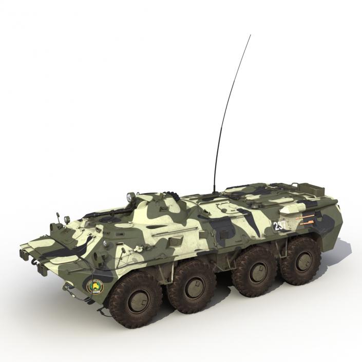 3D BTR 80 Rigged model