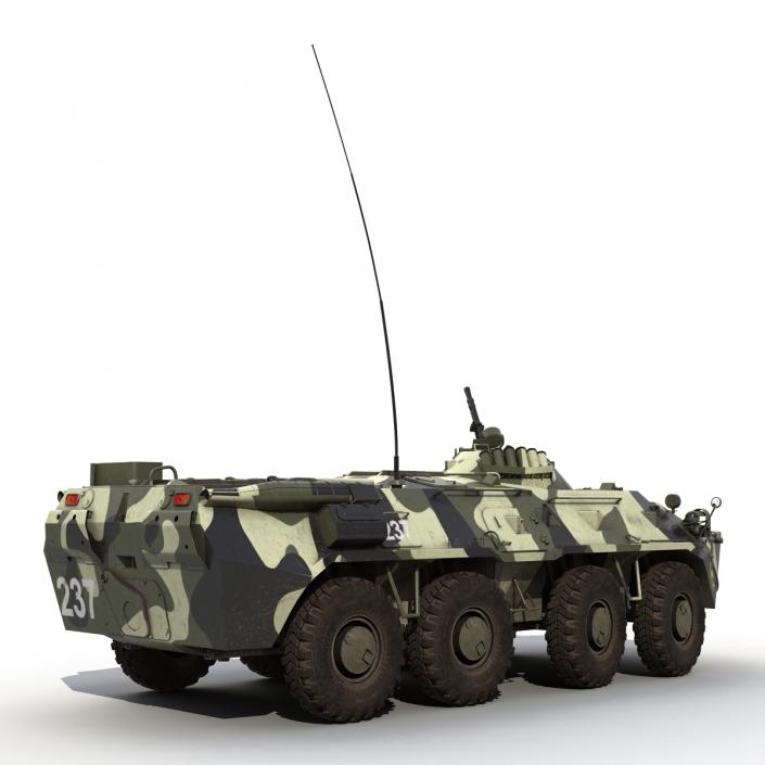 3D BTR 80 Rigged model