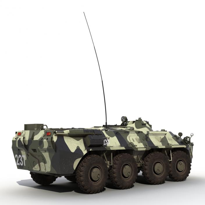 3D BTR 80 Rigged model