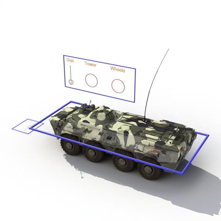 3D Rigged Russian Military Vehicles Collection model