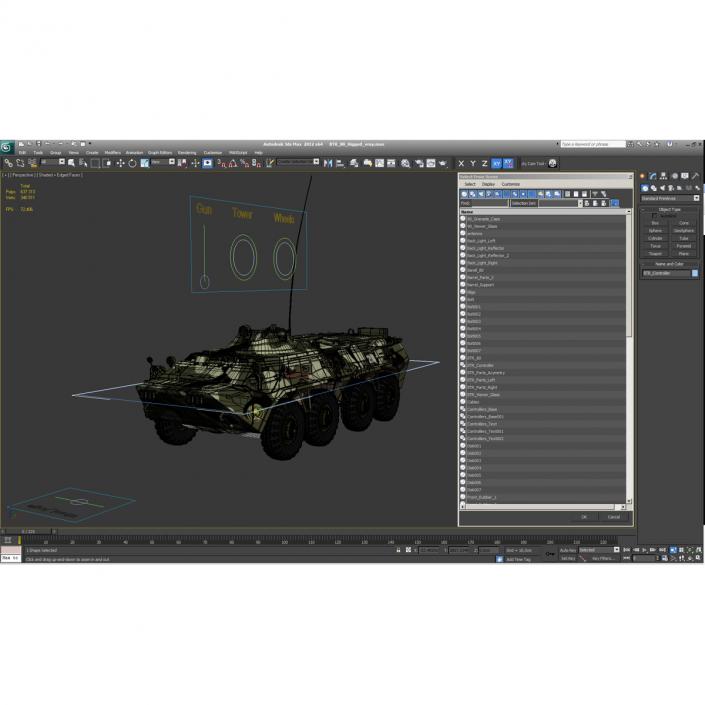 3D BTR 80 Rigged model