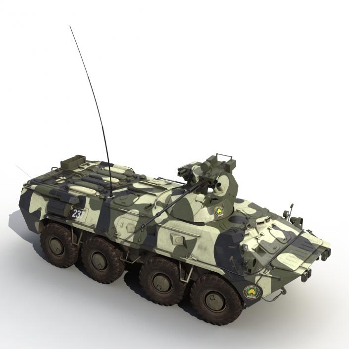 BTR 80A Rigged 3D model