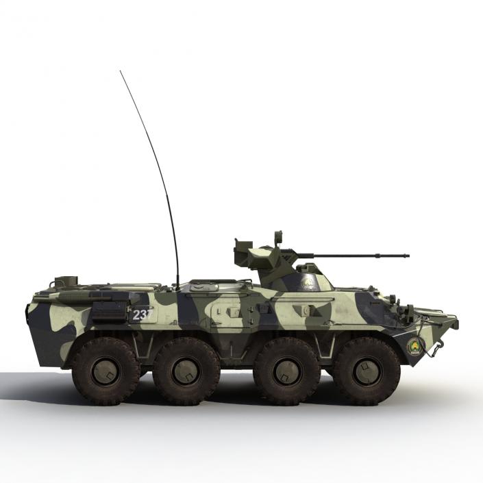 BTR 80A Rigged 3D model