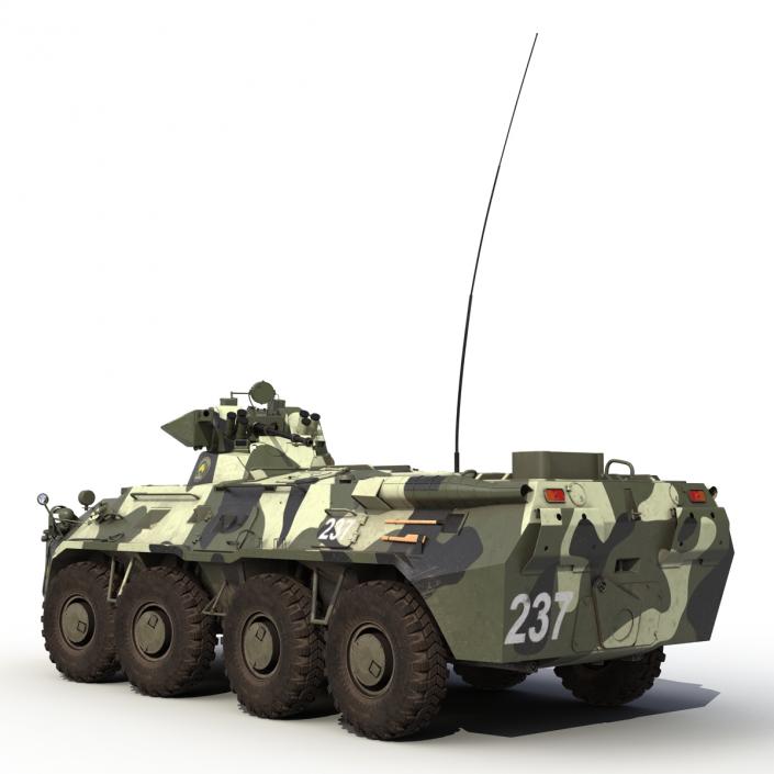 BTR 80A Rigged 3D model